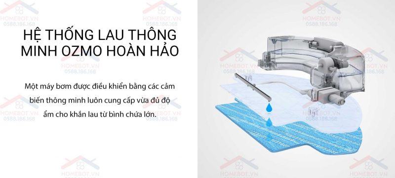 DEEBOT OZMO Slim11 có hệ thống lau thông minh.