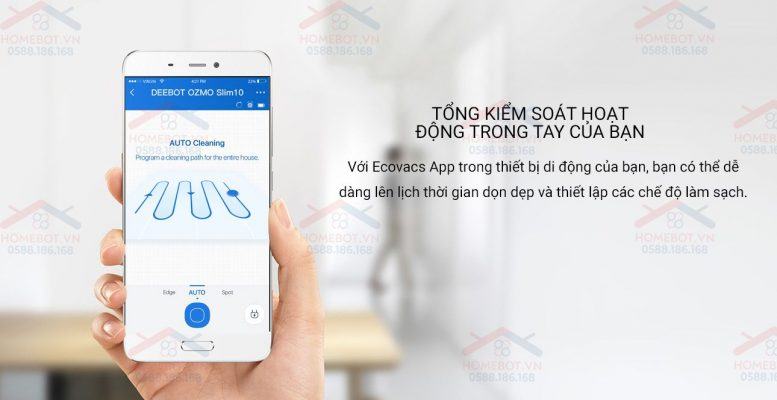 Điều khiển DEEBOT OZMO Slim11 trên smart phone của bạn.