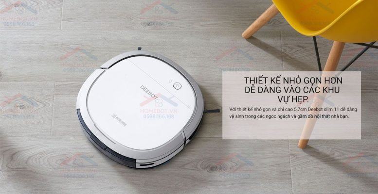 DEEBOT OZMO Slim11 được thiết kế nhỏ gọn và tiện lợi.