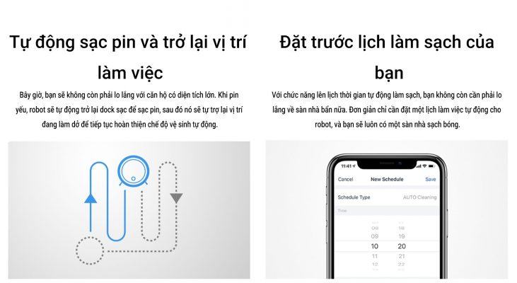 Sau khi sạc tiếp tục việc còn dở và đặt lịch dọn dẹp theo ý bạn.