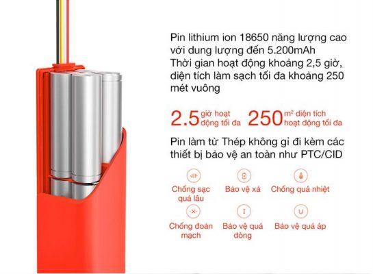 Roborock Gen 2 được trang bị viên pin có dung lượng lớn.