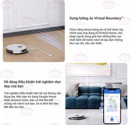 Dễ dàng điều khiển và thiết lập tường ảo cho DEEBOT OZMO N8 trên smart phone.