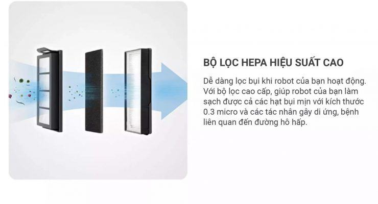 DEEBOT OZMO N8 được trang bị bộ lọc 3 lớp.