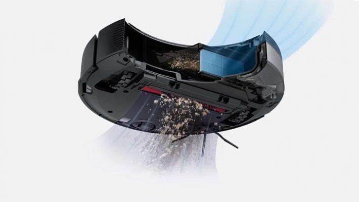 Roborock S5 Max hút và lọc bụi.