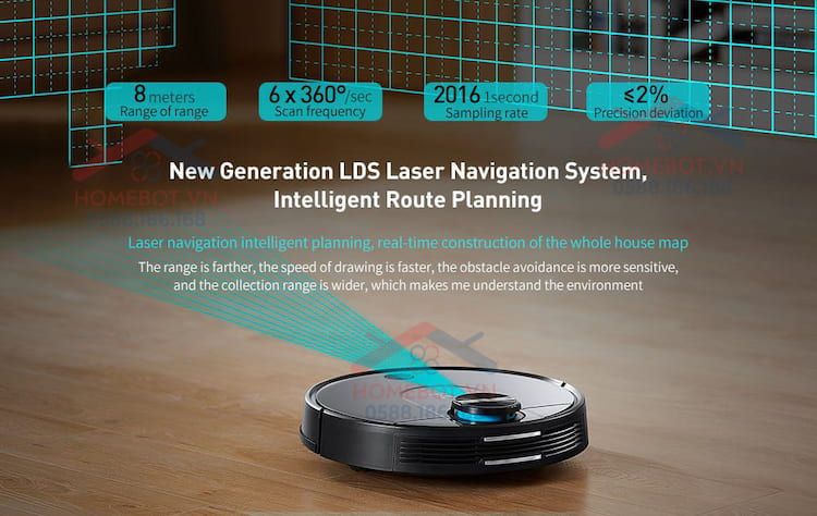 XIAOMI VIOMI V2 PRO tự động lên kế hoạch vệ sinh.