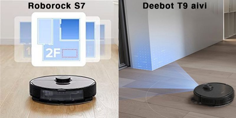 Deebot T9 và Roborock S7 đều có các tính năng điều hướng và lập bản đồ nổi bật