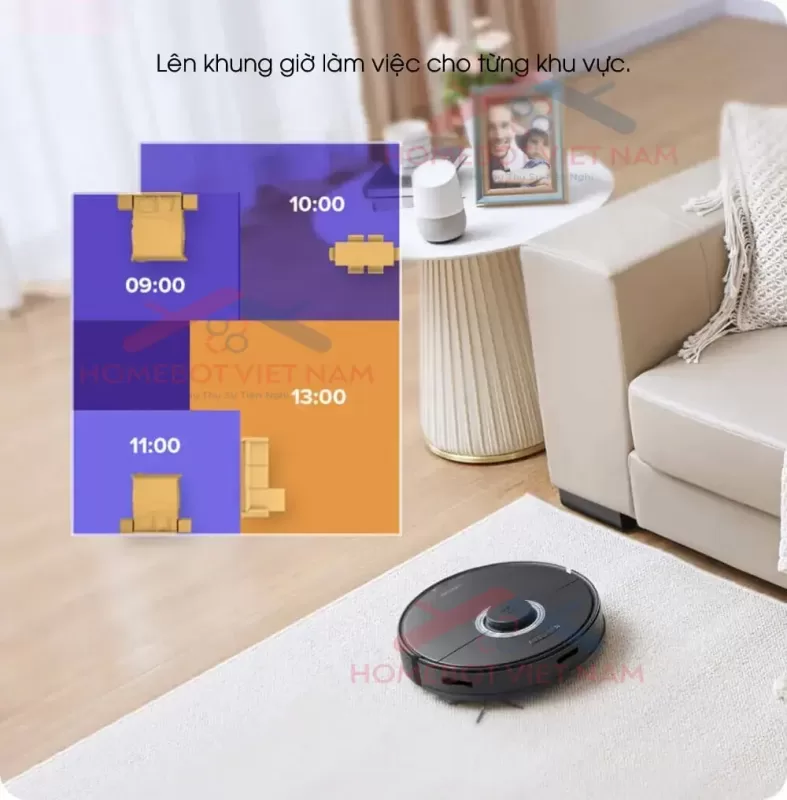Lên lịch làm việc cho từng khu vực với ROBOROCK Q7 MAX.