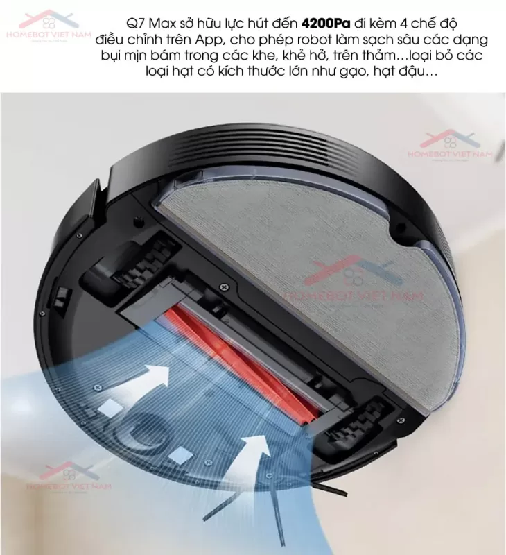 ROBOROCK Q7 MAX có 4 chế độ hút khác nhau.