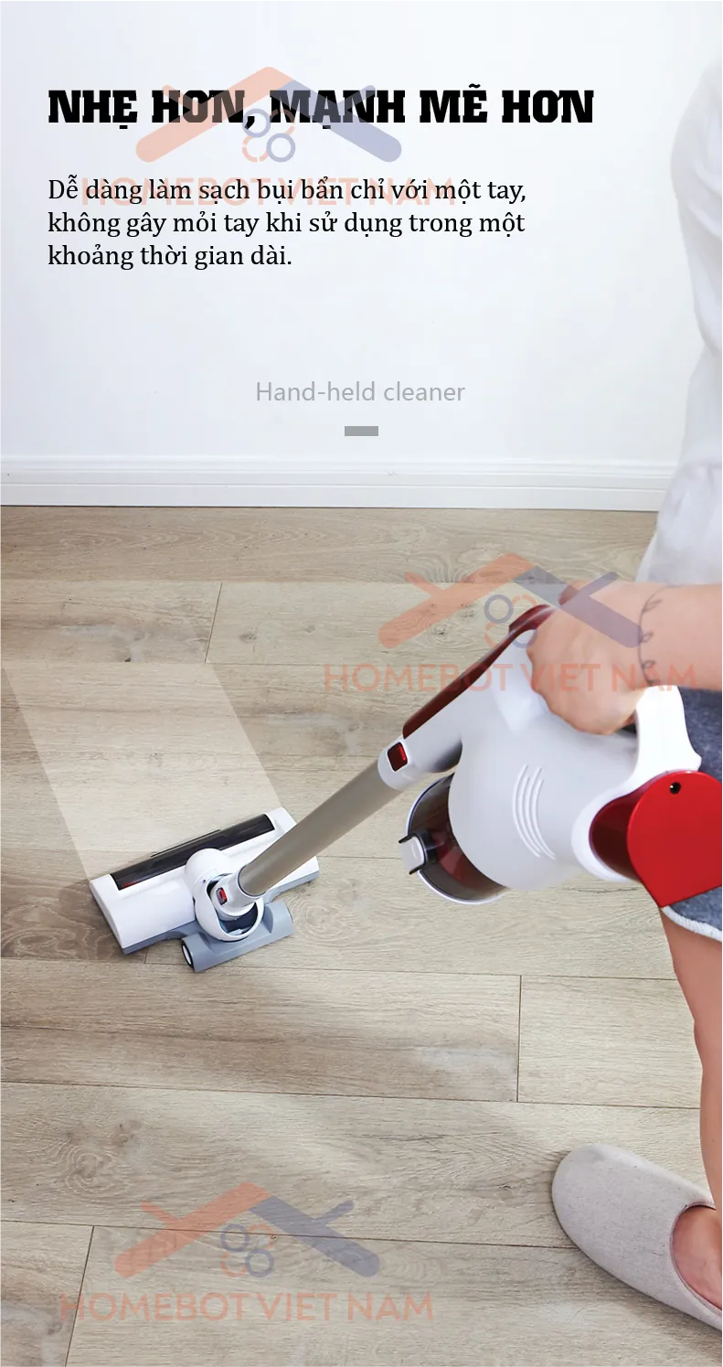 Máy hút bụi TCL thiết kế nhẹ hơn, công suất làm việc mạnh mẽ hơn.