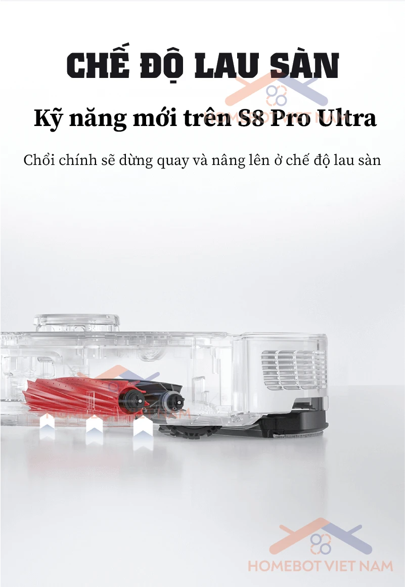 Chế độ chỉ lau sàn mới trên ROBOROCK S8 PRO ULTRA