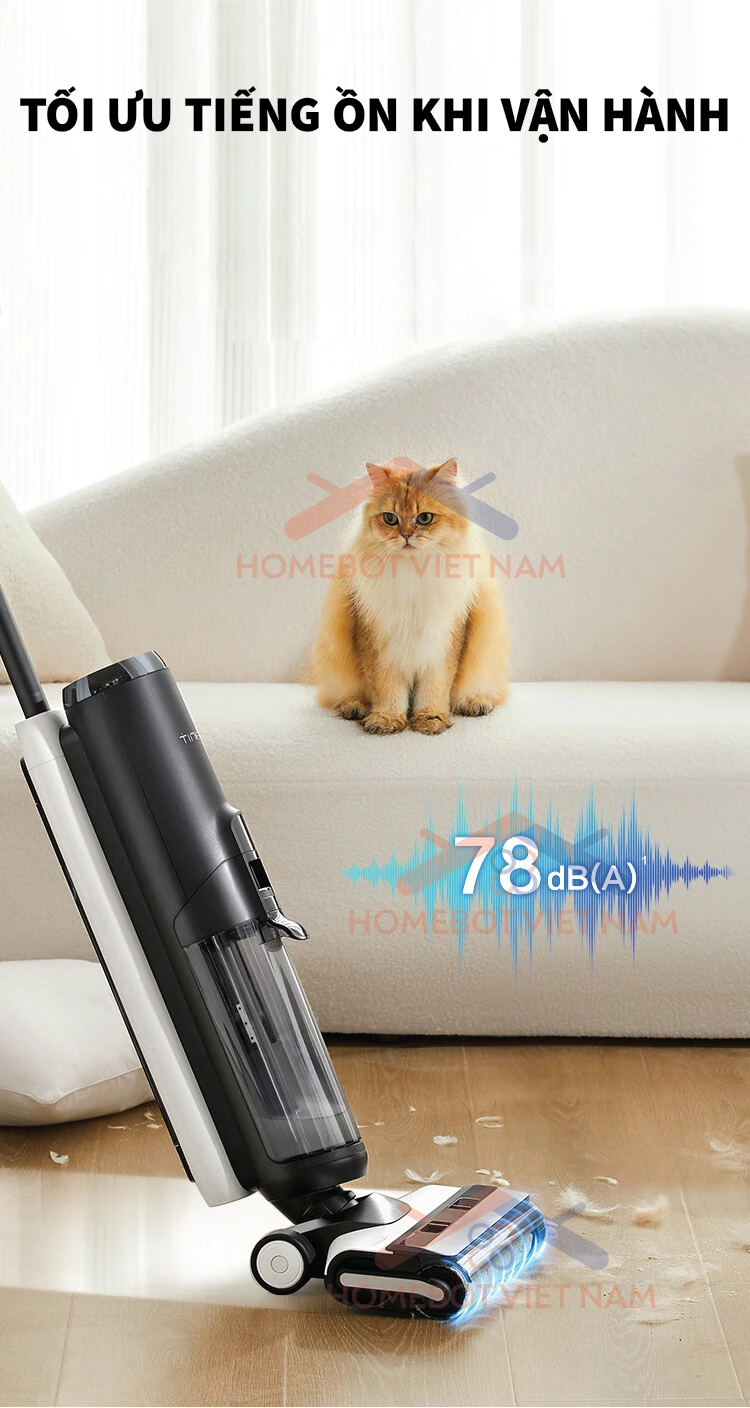 Tineco S5 Pro Tối ưu tiếng ồn hiệu quả 