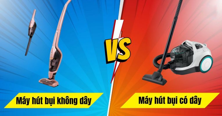 Máy hút bụi cầm tay có dây VS Máy hút bụi cầm tay không dây