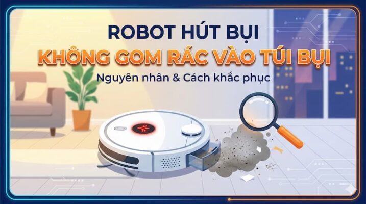 Robot không thu bụi vào túi rác