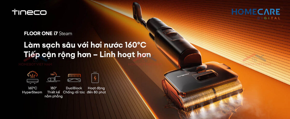 Máy hút bụi lau sàn khô ướt Tineco FLOOR ONE i7 Steam dọn dẹp tối ưu dành cho mọi gia đình
